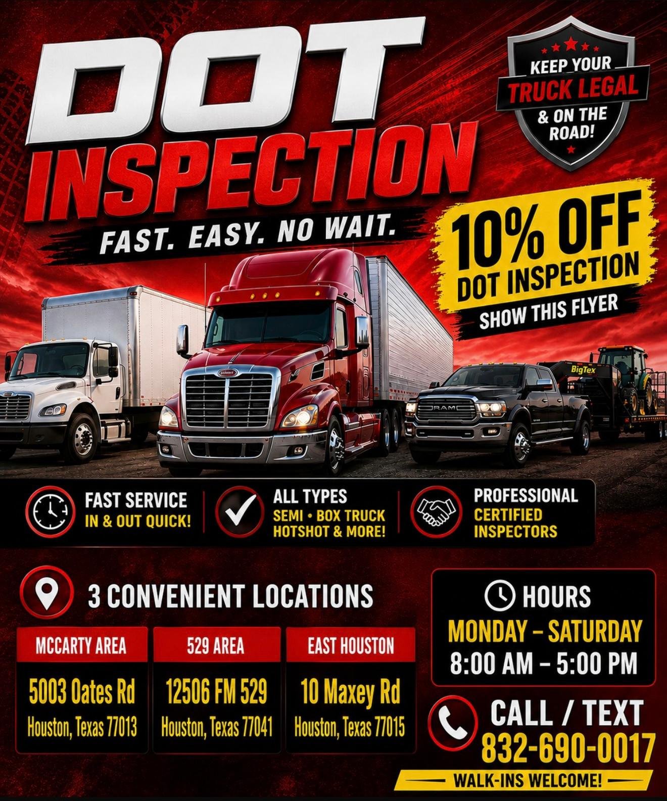 10% off DOT inspection — show this flyer